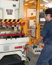 Close up shot of the AIDA NC1-D Servo Press at NAVA Hermanos S.A.